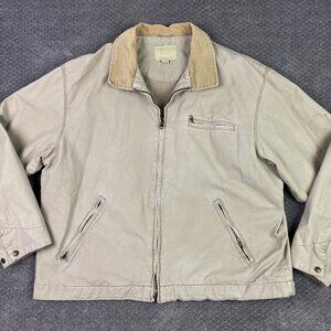 Vtg American Eagle Canvas Jacket Men' XXL Trucker Chore Mechanic Corduroy Collar
